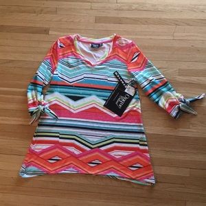 Onque casual v neck dress multicolored